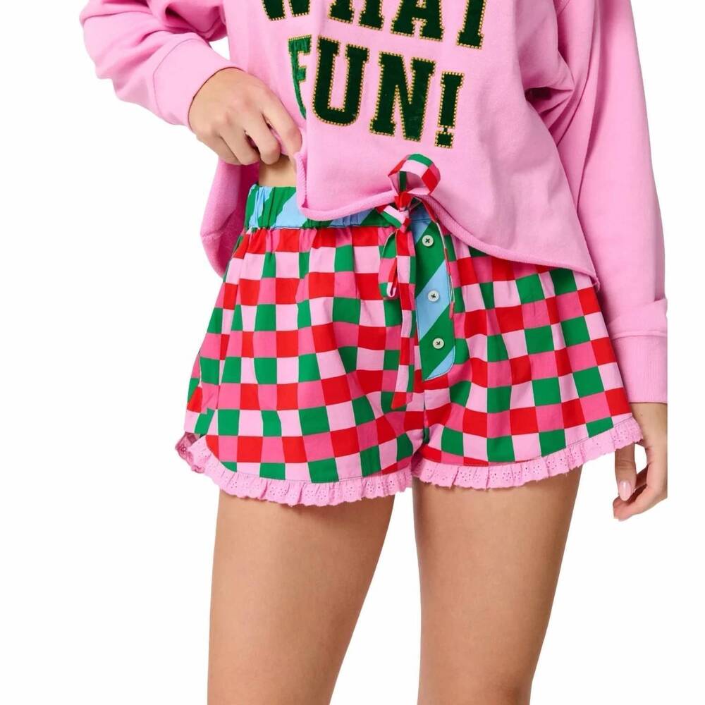 NEW SHIRALEAH checkered boxer shorts in red